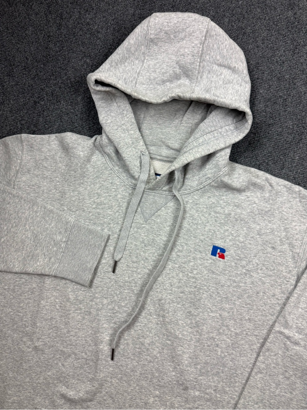 Russell Athletic Hoodie Mens XXL Gray Logo Fleece Pullover